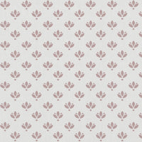 Pink Botanical Linen Curtain Fabric - Olgie Peony-WHT - White base fabric.