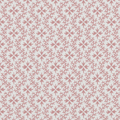 Pink Abstract Linen Curtain Fabric - Unica Dusty Pink-WHT - White base fabric.