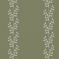 Shena Moss INV - White fabric with botanical Green inverted  print