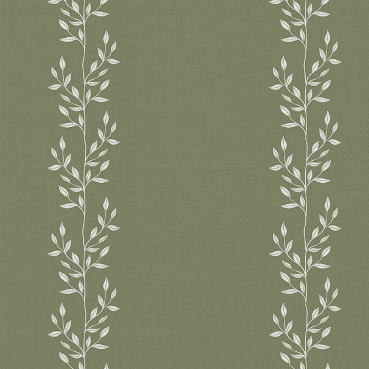Shena Moss INV - White fabric with botanical Green inverted  print