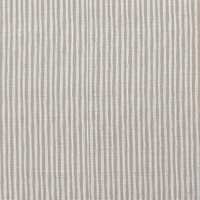 Maisa Pastel Brown - Linen curtain fabric, Light Brown stripes