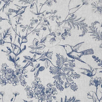 Marianne Deep Blue - French Toile Fabric for curtains