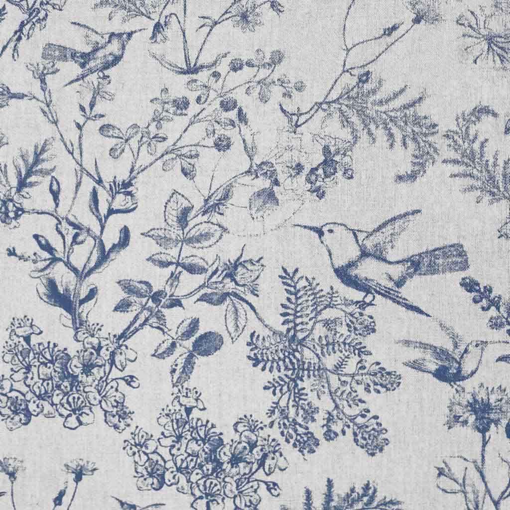 Marianne Deep Blue - French Toile Fabric for curtains