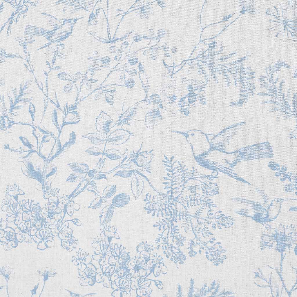 Marianne-INV True Blue- Curtain fabric with Light Blue botanical print