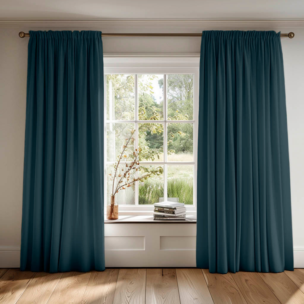 Blue 100% Cotton Curtains