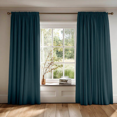 Blue 100% Cotton Curtains