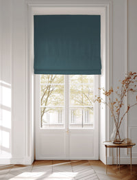 Blue 100% Cotton roman blind