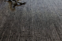 Meja Noir - 100% Linen Herringbone fabric, Black and Natural linen