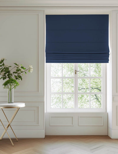 Danila Midnight - Strong & heavy blue colour cotton fabric. Ideal for upholstery, curtains and blinds etc. 