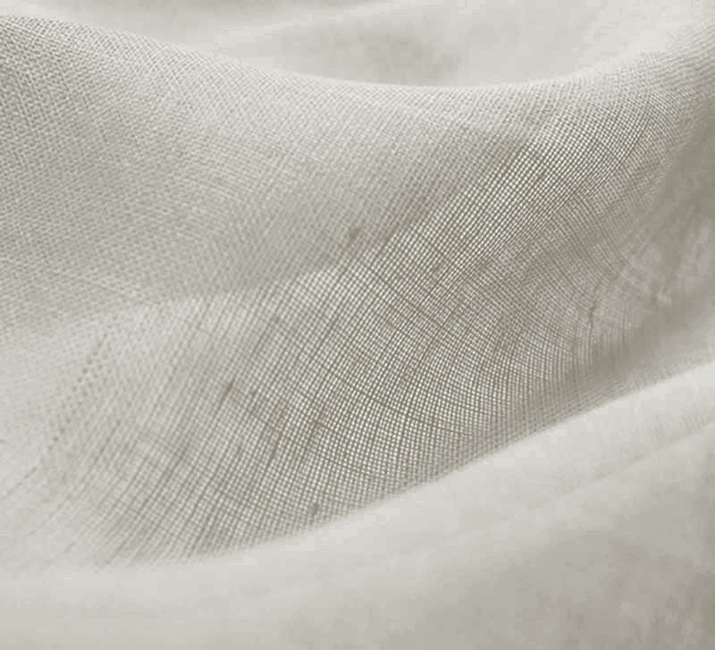 Sheer Linen Fabric for Voile Curtains - Pebble Colour