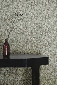 Lisbell Moss - Curtain fabric with Green botanical print