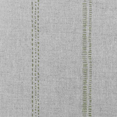 Rae Moss - Curtain fabric with green hand drawn stripes