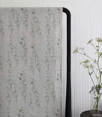 Breeze Moss - Curtain fabric with Green botanical pattern