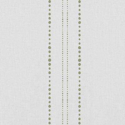 Reyna Moss-WHT - White fabric with Dotted Striped Green print