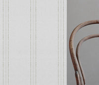 Reyna Moss-WHT - White fabric with Dotted Striped Green print