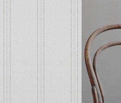 Reyna Moss-WHT - White fabric with Dotted Striped Green print