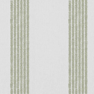 Sumi Moss-WHT - White curtain fabric with Green Striped print