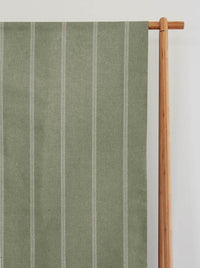 Rana Moss - Green curtain fabric with hand drawn stripes