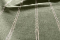 Rana Moss - Green curtain fabric with hand drawn stripes