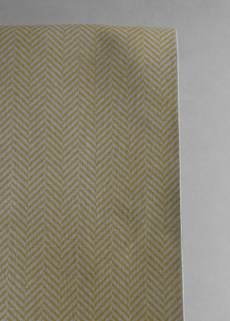 Hugo Mustard- Curtain fabric, abstract mustard yellow herringbone pattern