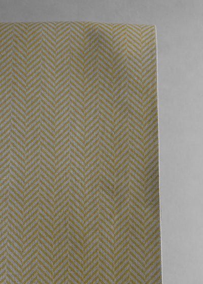 Hugo Mustard- Curtain fabric, abstract mustard yellow herringbone pattern