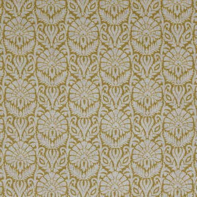 Krista Mustard - Curtain fabric with an abstract Yellow floral pattern