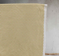 Oona Dijon - White linen fabric, Dijon abstract print