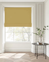 Dinah Mustard - Mustard Yellow pre-washed linen curtains with blackout lining