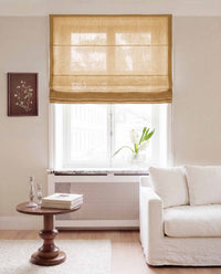 Mustard Yellow Linen Roman blind. Made of 280 cm wide soft 100% Linen fabric Vilgot Noveau Dijion by Ada & Ina