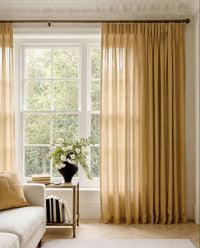 Mustard Yellow Triple pleat curtains