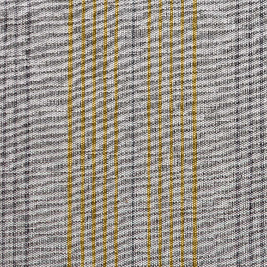 Else-Mustard-  Linen Cotton mix curtain fabric, Yellow & Grey stripes