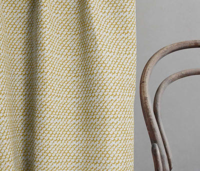 Jenna Mustard - Curtain fabric with Yellow abstract print