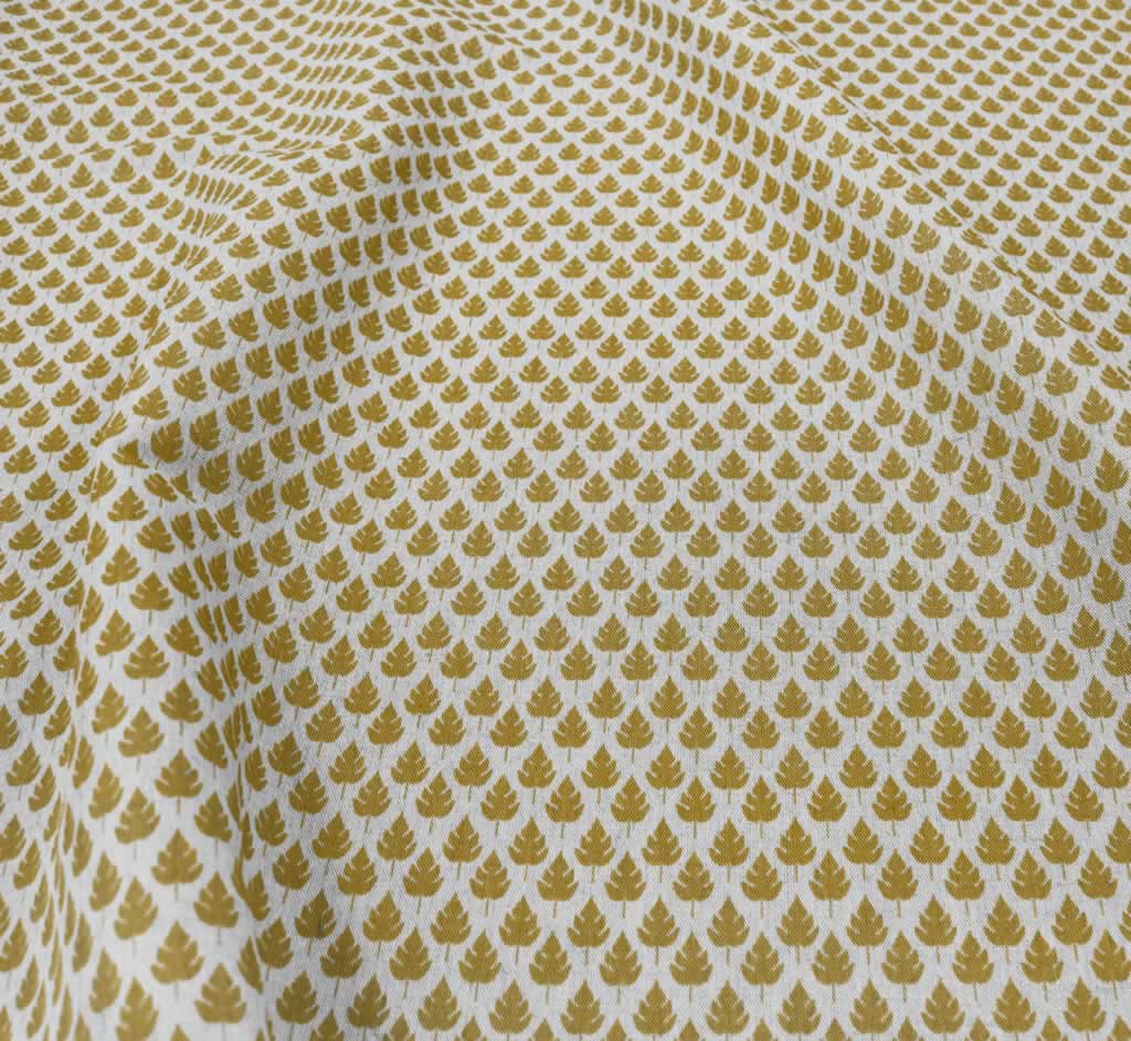 Kira-INV Mustard - Curtain fabric with Yellow botanical print