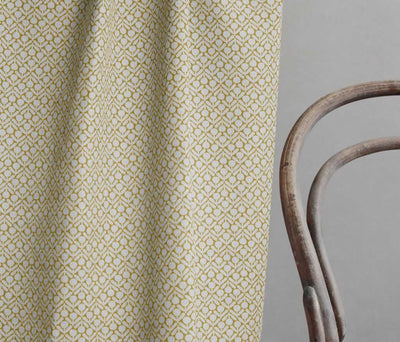 Nessa Mustard - Curtain fabric with Yellow abstract print