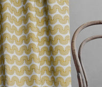 Ofira Mustard - Curtain fabric with Yellow abstract print