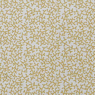 Phila Mustard - Curtain fabric with Yellow botanical print