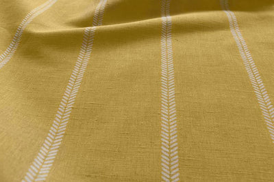 Rana Mustard - Yellow curtain fabric with hand drawn stripes