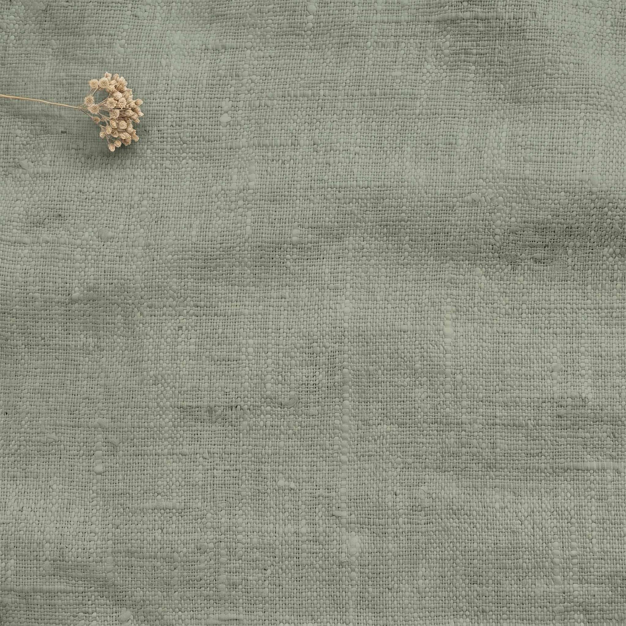 Muted Green Linen fabric - pre-washed 100% linen. Bianco Venice by Ada & Ina.
