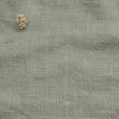 Muted Green Linen fabric - pre-washed 100% linen. Bianco Venice by Ada & Ina.