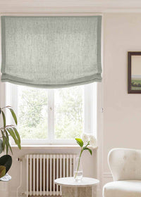 Muted Green Relaxed linen blind - pre-washed. Bianco Venice by Ada & Ina.