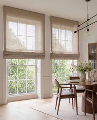 Natural Linen Roman blinds. Made of 280 cm wide soft 100% Linen fabric Vilgot Natural by Ada & Ina