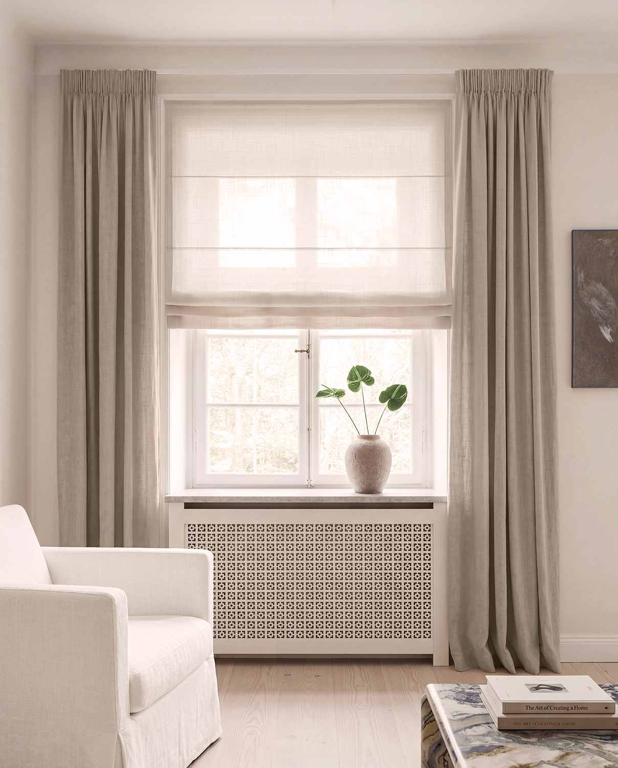 Natural Linen curtains blackout lined - pre-washed linen. Bianco Natural by Ada & Ina.