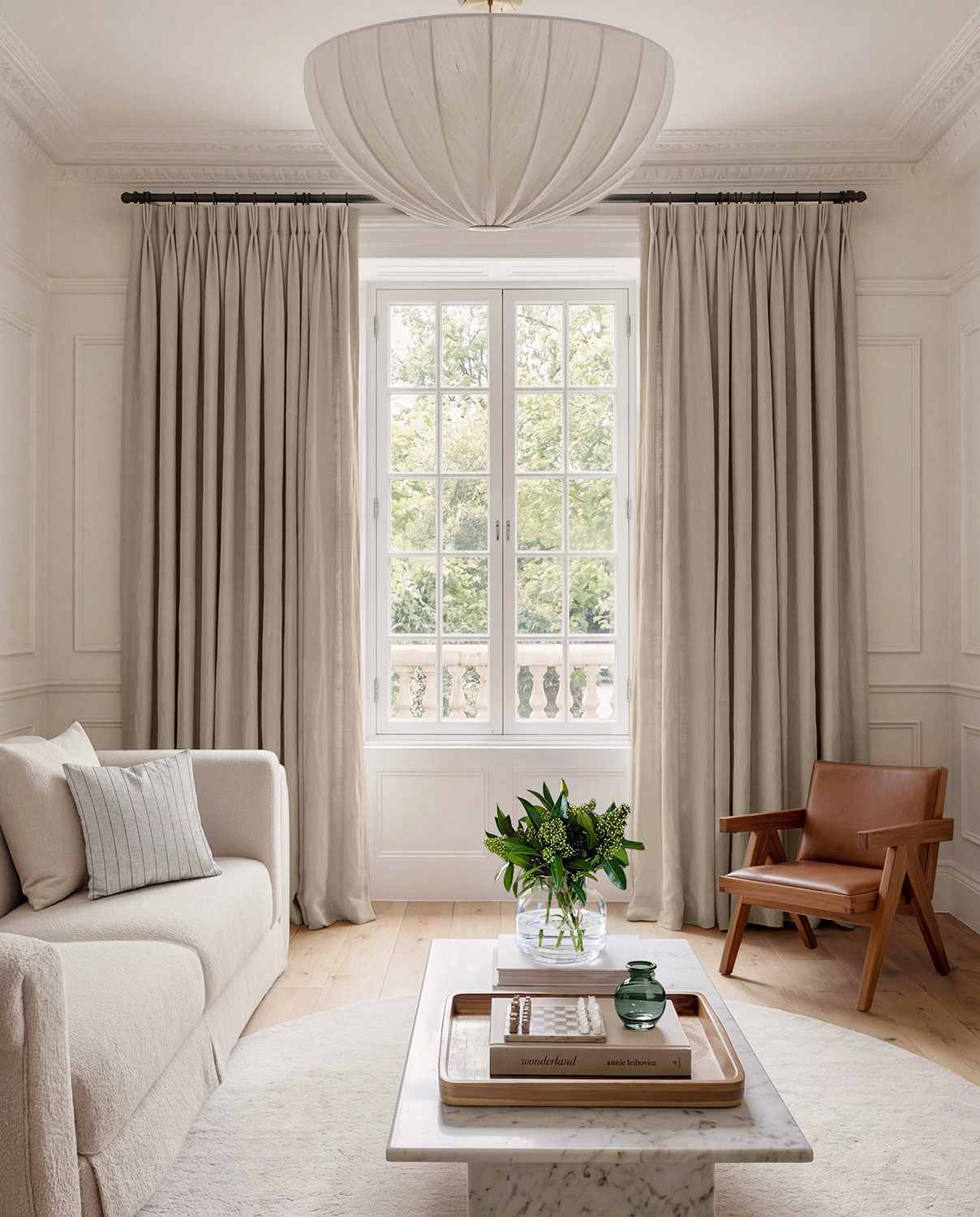 Natural Linen Living room curtains - 100% pre-washed linen. Bianco Natural by Ada & Ina.