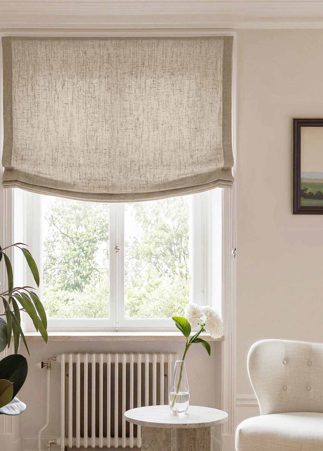 Natural Relaxed linen blind - pre-washed. Bianco Natural by Ada & Ina.