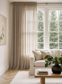 Natural Pleated linen curtains