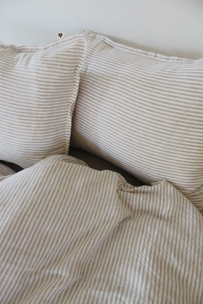 Linen Pillowcase 50x75 cm, Natural Stripe