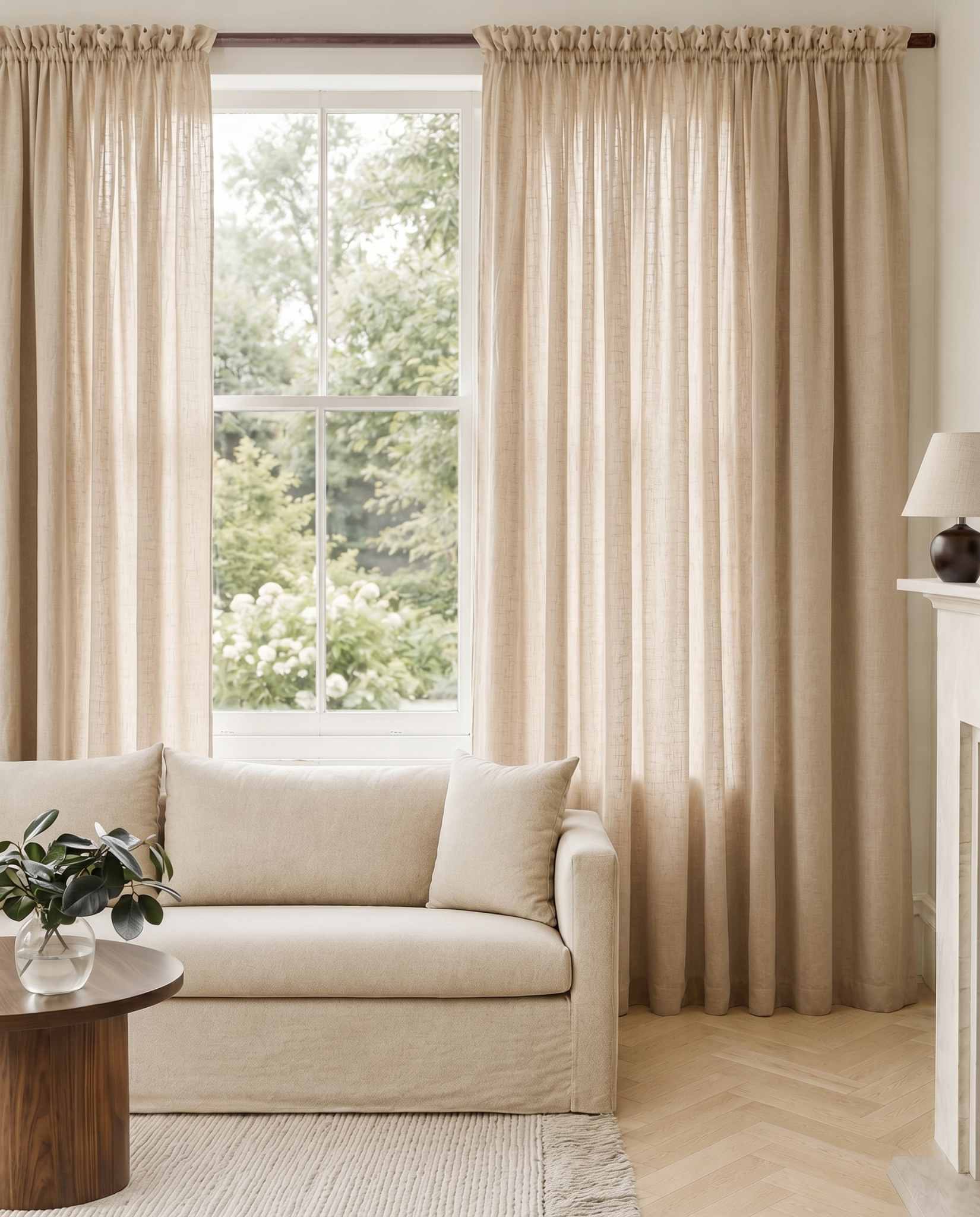 Neutral Cream Linen Curtains. Mariana Smokey Cream by Ada & Ina