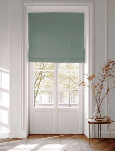Sage green roman blind