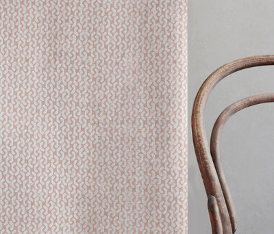 Arina New Blush - Natural curtain fabric, Pink abstract print