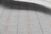 Elise New Blush- Linen Cotton mix curtain fabric, Pink & Grey stripes